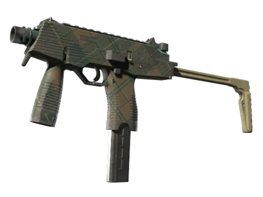 MP9 | Green Plaid (Well-Worn) - Image 1