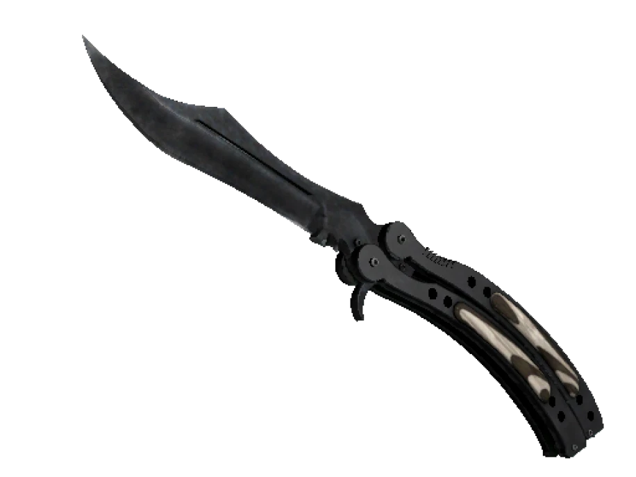 ★ Butterfly Knife | Black Laminate (Well-Worn) - Image 1