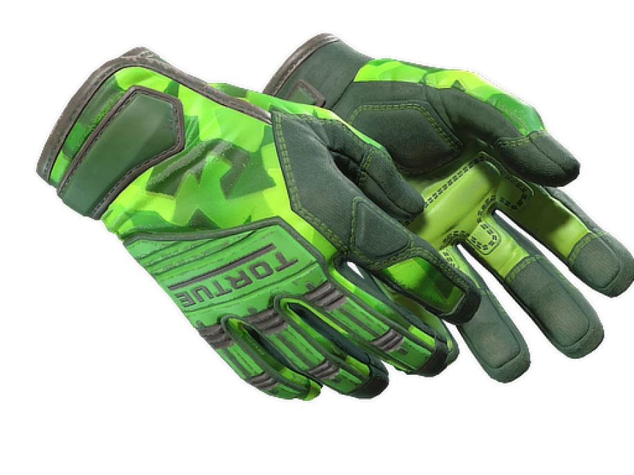 ★ Specialist Gloves | Lime Polycam (Well-Worn) - Image 1